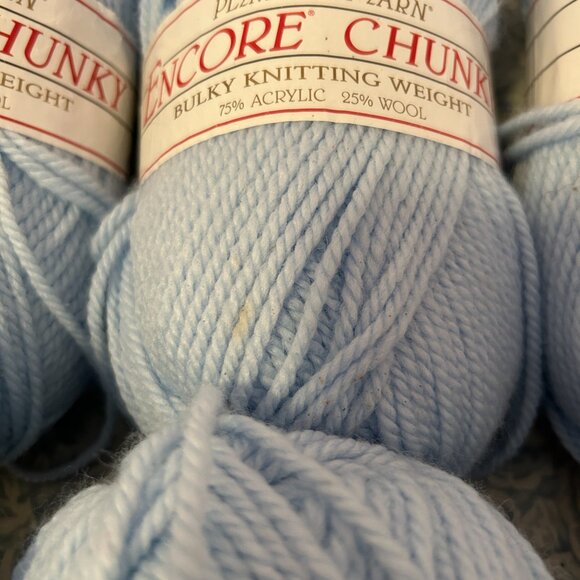 Lot of 6 Plymouth Encore Chunky Yarn 100g 143 yds Color Blue 0793 - Picture 2 of 5